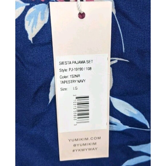 Yumi Kim Tank Top Pajama Floral Tapestry Navy Siesta Spaghetti Strap Large - Picture 8 of 8